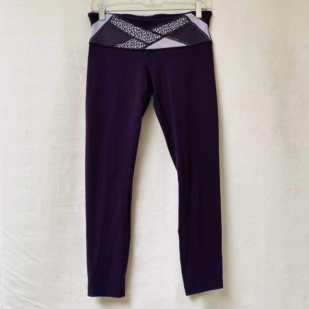Lululemon Groove Yoga Pant III Purple Zinfandel Lilac Mosaic Womens 6 Active Gym